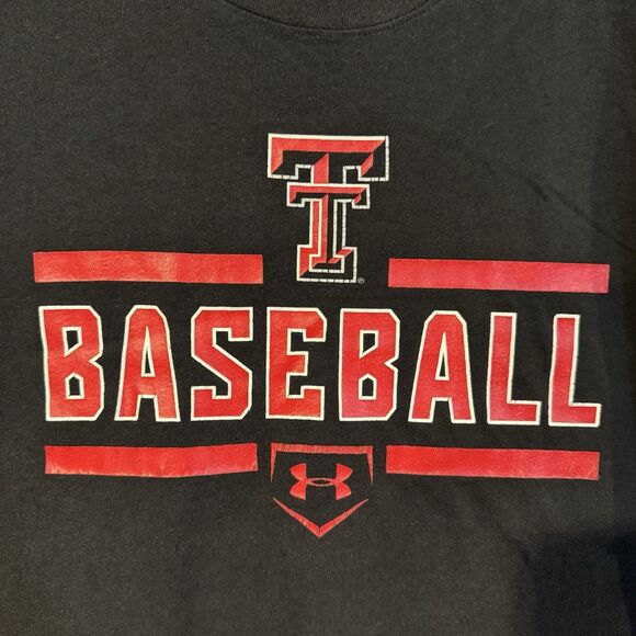 Under Armour Texas Tech Red Raiders Baseball T-Shirt Black Men's XXL NCAA - Picture 2 of 8